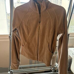 Tan Corduroy Zip-Up Jacket